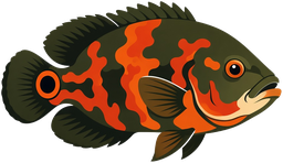Ozzy, the Cichlid Nation oscar mascot